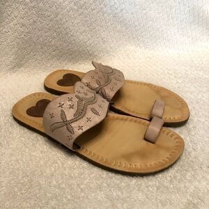 Latigo Leather Sandals Cream - Size 8.5M